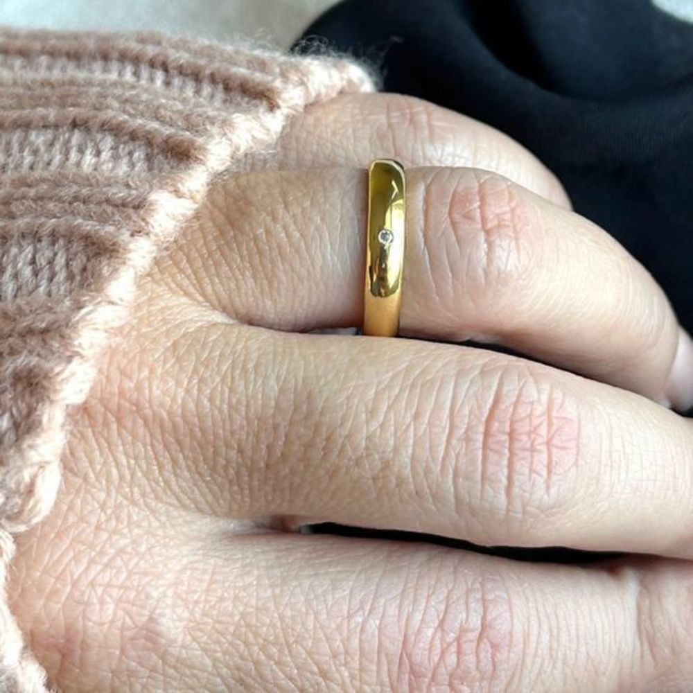 Gold Filled AAA Cubic Zirconia Wedding Band Ring